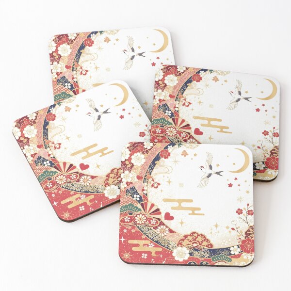 Item preview, Japanese Zen Garden: Crane, Moon, and Golden Blossoms designed and sold by Musubi-wa.