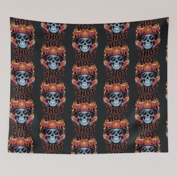 Item preview, Hot Shot – Firefighter Skull Retro Hero designed and sold by Taans-Creation.