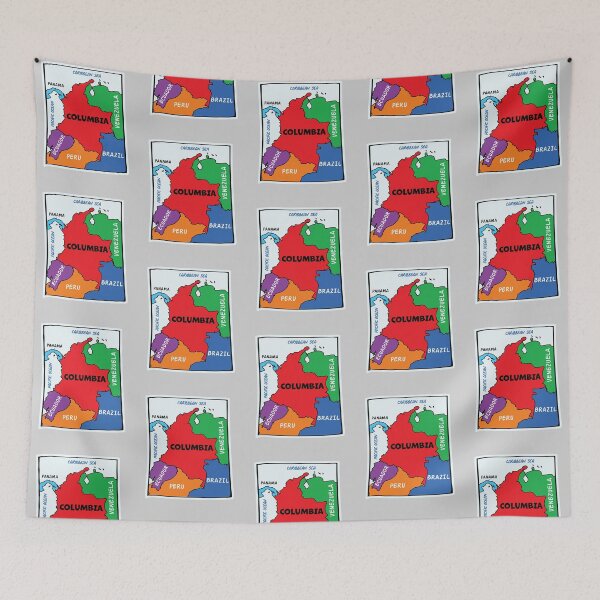 Item preview, Colorful Colombia Map Art - Vibrant South American Pride Heritage designed and sold by mashmosh.