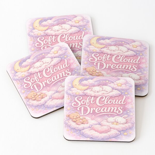 Item preview, Soft Cloud Dreams – Cute Pastel Aesthetic Art with Moon, Stars & Sleepy Friends designed and sold by Artflare Studio.
