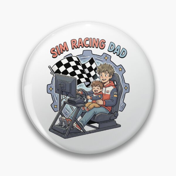 Item preview, Sim Racing Dad Gamer Father Son Racing Simulator Cartoon designed and sold by Fenay Designs.