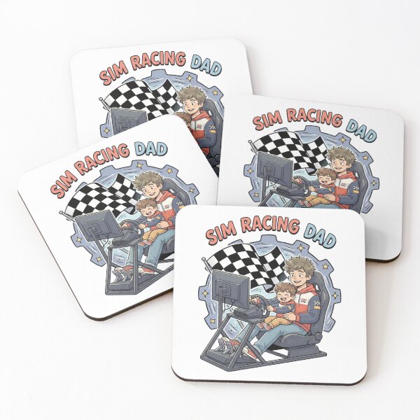 Item preview, Sim Racing Dad Gamer Father Son Racing Simulator Cartoon designed and sold by Fenay Designs.