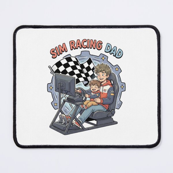 Item preview, Sim Racing Dad Gamer Father Son Racing Simulator Cartoon designed and sold by Fenay Designs.