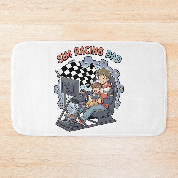 Item preview, Sim Racing Dad Gamer Father Son Racing Simulator Cartoon designed and sold by Fenay Designs.