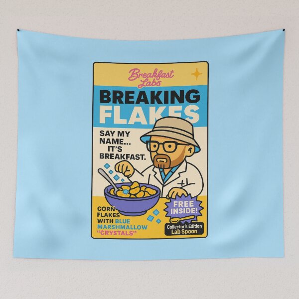 Item preview, Breaking Flakes – Cereal Parody Design designed and sold by VoglR.