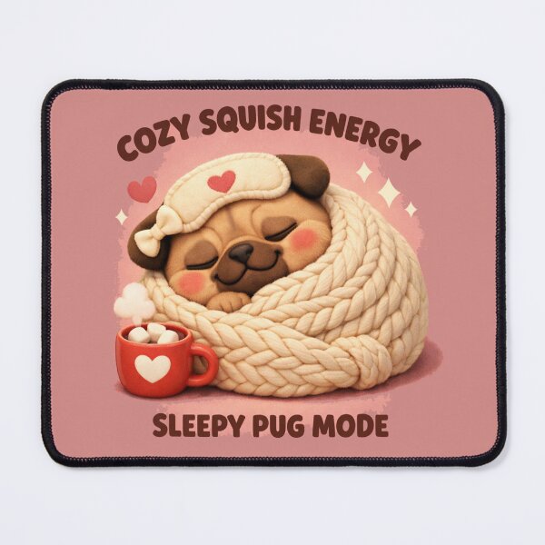 Item preview, Cozy Squish Energy Sleepy Pug Mode – Plush Winter Dog Mom Shirt designed and sold by dogmomtees.