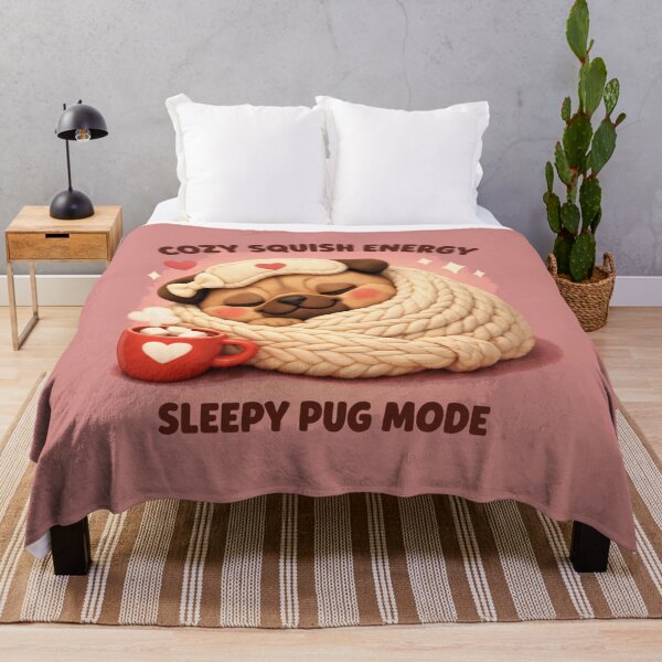 Item preview, Cozy Squish Energy Sleepy Pug Mode – Plush Winter Dog Mom Shirt designed and sold by dogmomtees.