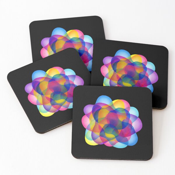 Item preview, Colorful Overlapping Circles - Abstract Geometric Color Theory designed and sold by Dakson Design - Fantasy Art.