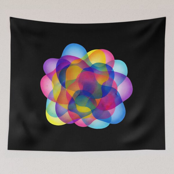 Item preview, Colorful Overlapping Circles - Abstract Geometric Color Theory designed and sold by Dakson Design - Fantasy Art.
