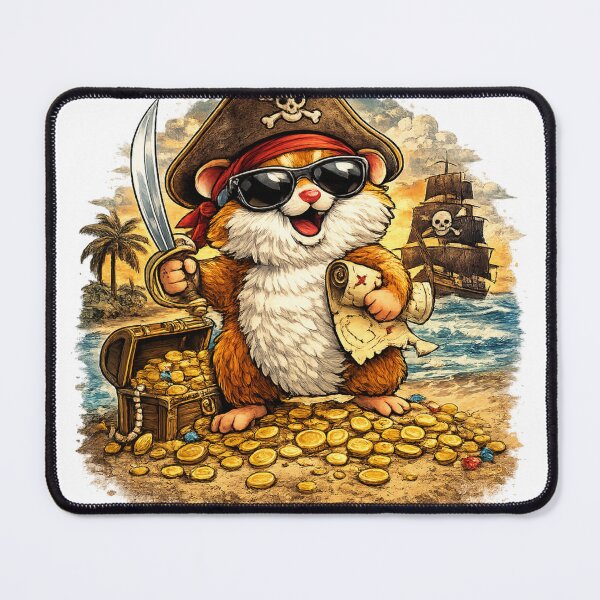 Item preview, Pirate Hamster – Small Pirate, Big Treasure designed and sold by AnnaCreativeArt.