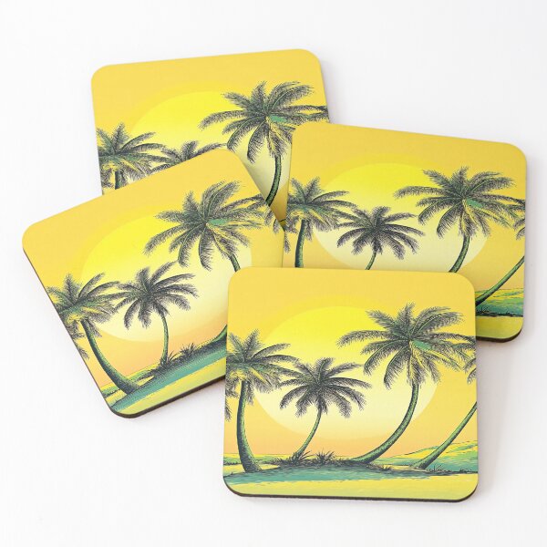 Item preview, Sunset lights up palm trees designed and sold by anytka.