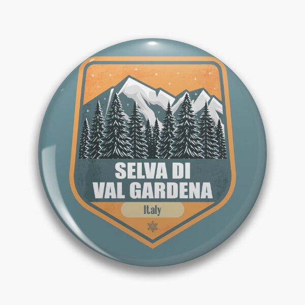 Item preview, Selva di Val Gardena Italy – Snowy Mountain Winter Badge designed and sold by CynthiaGraphics.