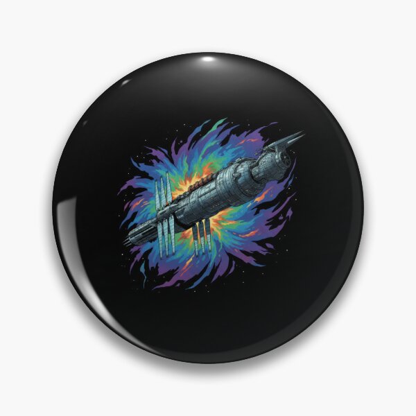 Item preview, Space Station Colorful Cosmic Galaxy Sci-Fi Art designed and sold by Fenay Designs.