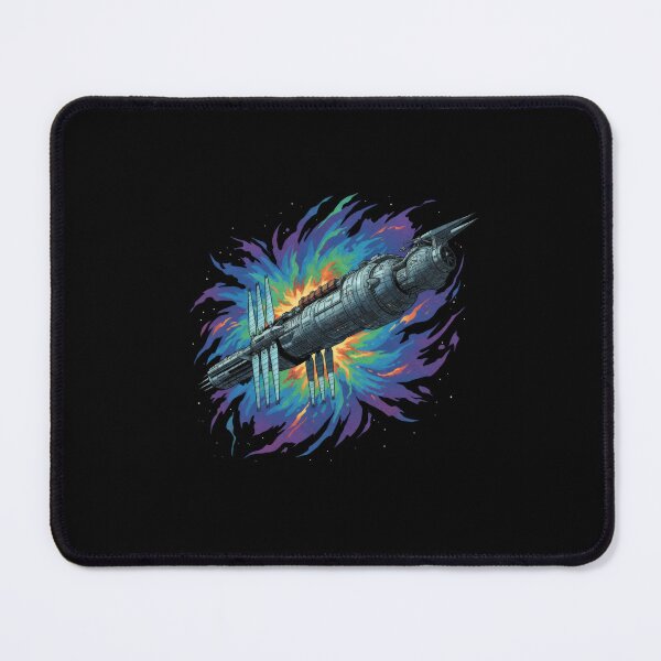Item preview, Space Station Colorful Cosmic Galaxy Sci-Fi Art designed and sold by Fenay Designs.