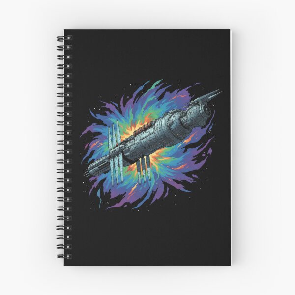 Item preview, Space Station Colorful Cosmic Galaxy Sci-Fi Art designed and sold by Fenay Designs.