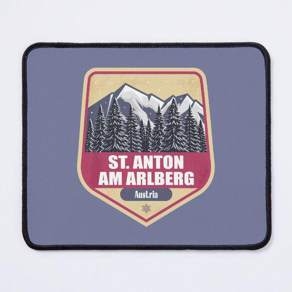 Item preview, St. Anton am Arlberg Austria – Snowy Mountain Winter Badge designed and sold by CynthiaGraphics.