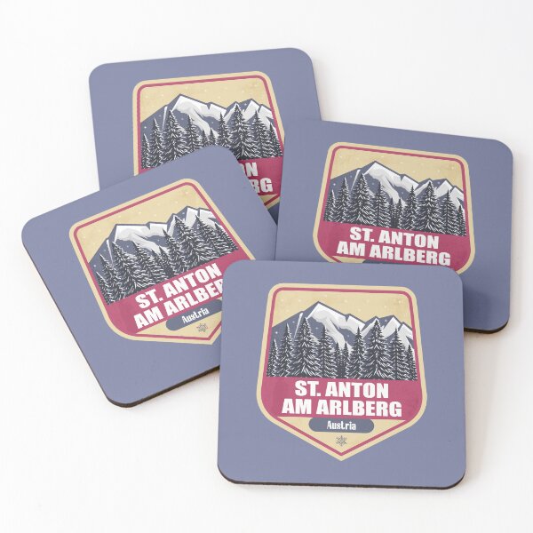 Item preview, St. Anton am Arlberg Austria – Snowy Mountain Winter Badge designed and sold by CynthiaGraphics.