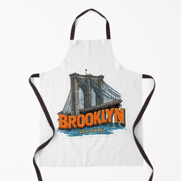 Item preview, Brooklyn Bridge NYC Bold Orange Typography Travel Sticker Urban Design designed and sold by Blurbean.
