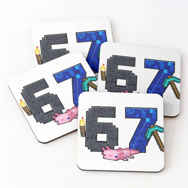Item preview, 67 Gamer Pixel Design with Axolotl and Pickaxe | Retro Gaming Art designed and sold by VelvetSkyStudio.