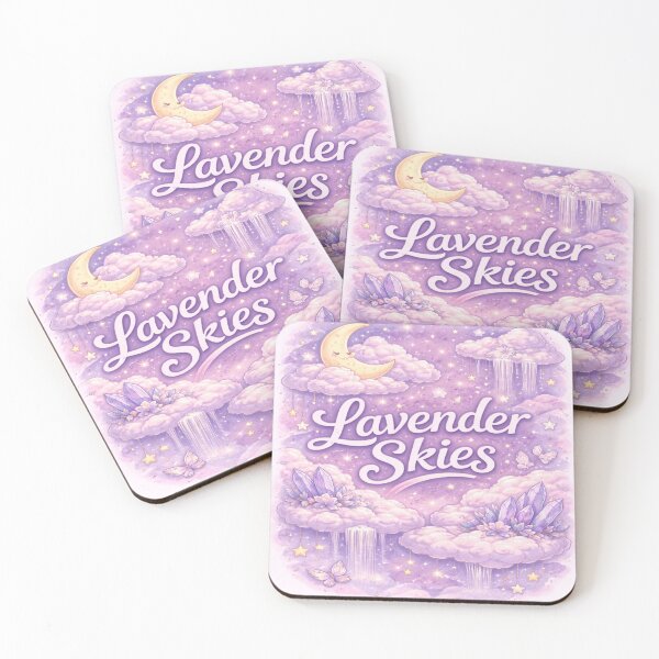 Item preview, Lavender Skies – Dreamy Pastel Aesthetic Art with Clouds, Crystals & Moon designed and sold by Artflare Studio.