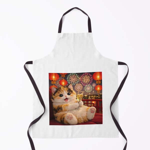 Item preview, Festive Calico Cat Drinking Champagne designed and sold by sad-but-cute studio.
