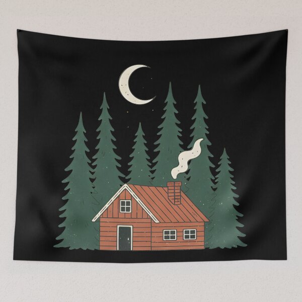 Item preview, Cozy Cottagecore Cabin In The Woods In The Style Of Van Gogh Vintage Forest designed and sold by DrawHandArt.