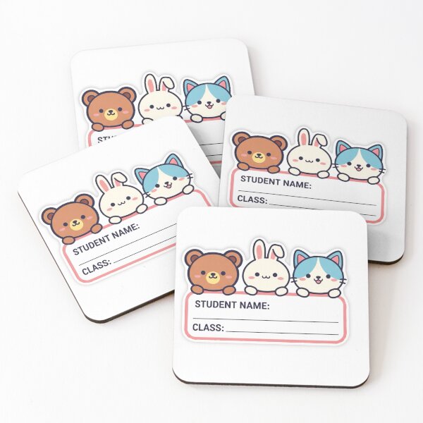 Item preview, Kawaii Animal Friends Student Name Label Sticker designed and sold by PIXEL INDUSTRIES.