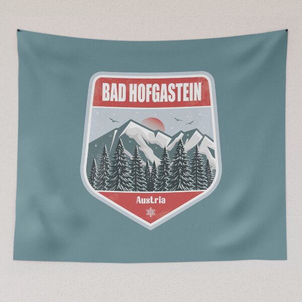Item preview, Bad Hofgastein Austria – Snowy Mountain Winter Badge designed and sold by CynthiaGraphics.