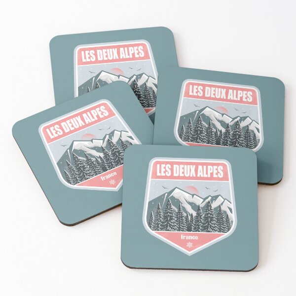 Item preview, Les Deux Alpes France – Snowy Mountain Winter Badge designed and sold by CynthiaGraphics.
