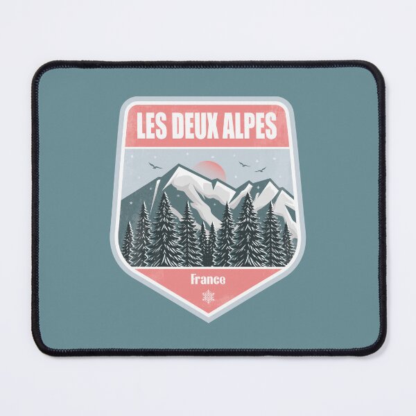 Item preview, Les Deux Alpes France – Snowy Mountain Winter Badge designed and sold by CynthiaGraphics.