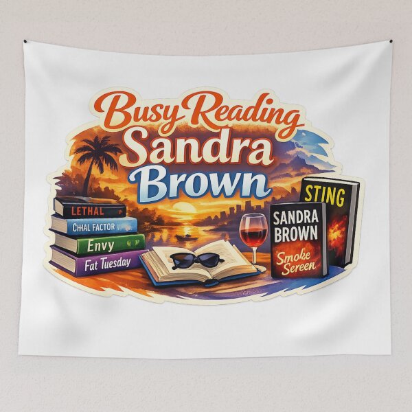 Item preview, Busy Reading Sandra Brown (v2) designed and sold by PeacefulHShop.