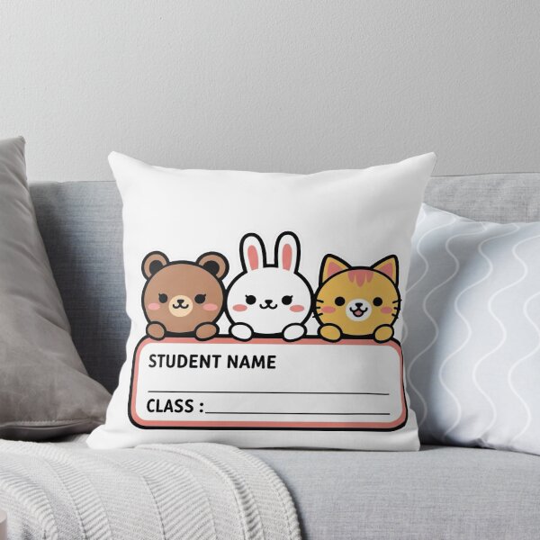 Item preview, Cute Bear Bunny Cat Back to School Name Tag designed and sold by PIXEL INDUSTRIES.