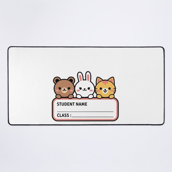 Item preview, Cute Bear Bunny Cat Back to School Name Tag designed and sold by PIXEL INDUSTRIES.