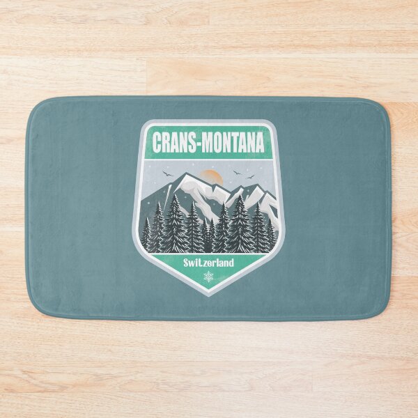 Item preview, Crans-Montana Switzerland – Snowy Mountain Winter Badge designed and sold by CynthiaGraphics.