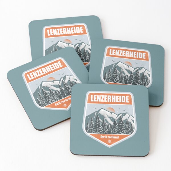 Item preview, Lenzerheide Switzerland – Snowy Mountain Winter Badge designed and sold by CynthiaGraphics.