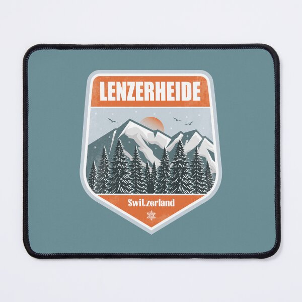 Item preview, Lenzerheide Switzerland – Snowy Mountain Winter Badge designed and sold by CynthiaGraphics.