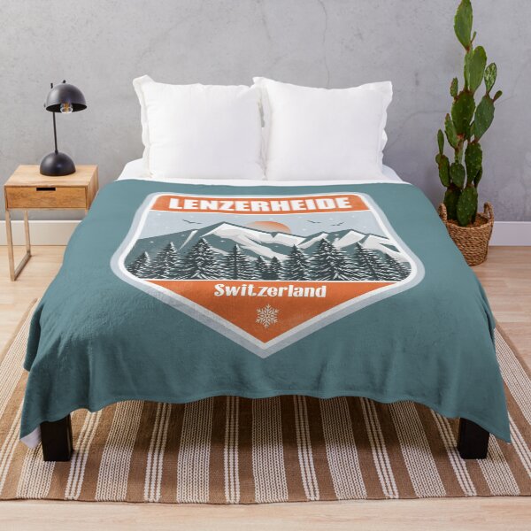 Item preview, Lenzerheide Switzerland – Snowy Mountain Winter Badge designed and sold by CynthiaGraphics.