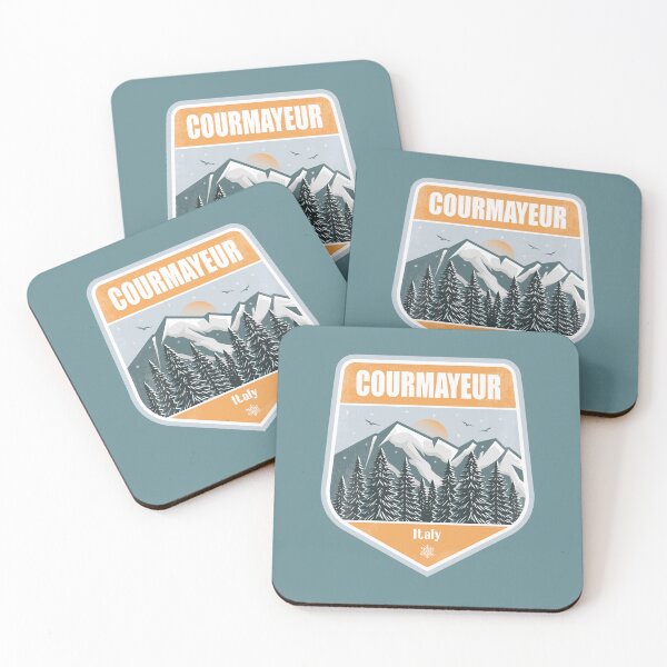 Item preview, Courmayeur Italy – Snowy Mountain Winter Badge designed and sold by CynthiaGraphics.