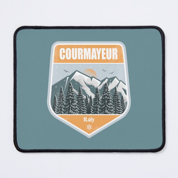 Item preview, Courmayeur Italy – Snowy Mountain Winter Badge designed and sold by CynthiaGraphics.