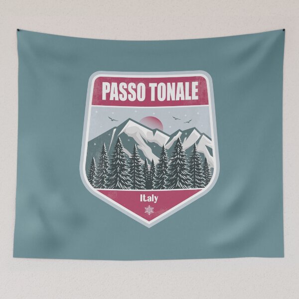 Item preview, Passo Tonale Italy – Snowy Mountain Winter Badge designed and sold by CynthiaGraphics.