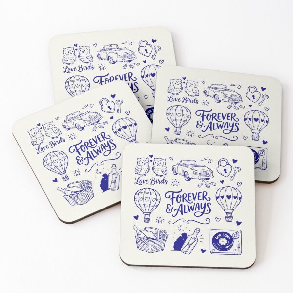 Item preview, Forever Valentine Love Birds Hearts Romance Illustration designed and sold by MakitoDesign.