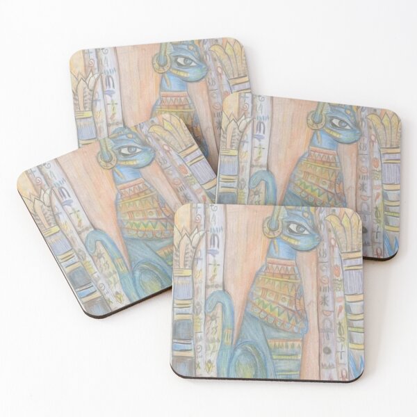 Item preview, Ancient Egyptian Cat Goddess Bastet Art | Pharaonic Mythology Illustration designed and sold by AkkoAkko.