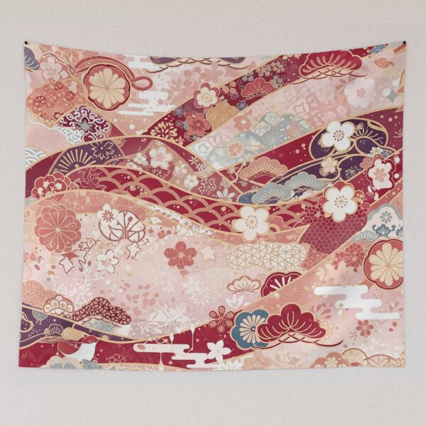 Item preview, Elegant Japanese Floral Flow: Traditional Wagi Pattern designed and sold by Musubi-wa.
