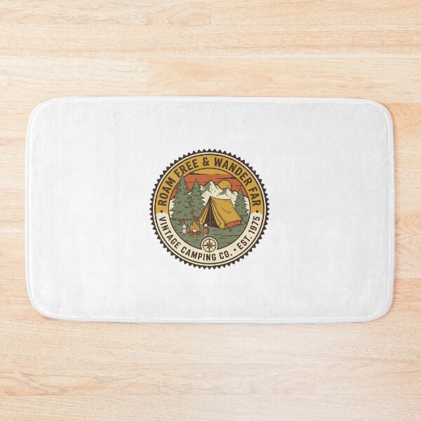 Item preview, Roam Free & Wander Far – Vintage Camping Co. Tent Badge designed and sold by KERK Art and Design.
