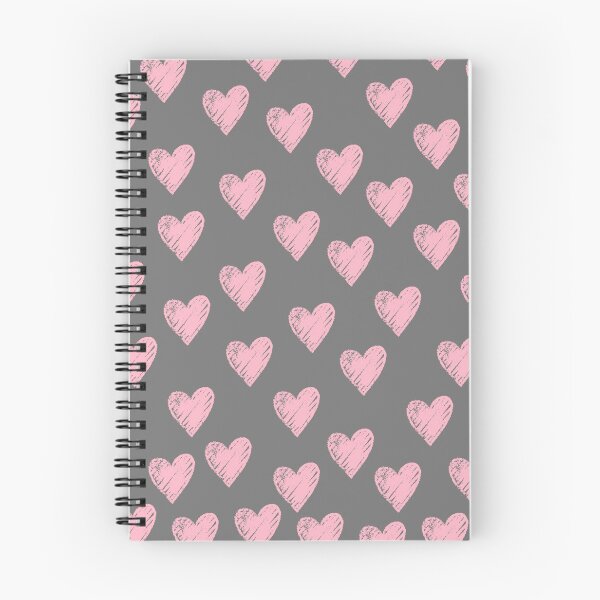 Item preview, Pink Hearts Pattern on Dark Gray Background designed and sold by lunadesignsmoon.