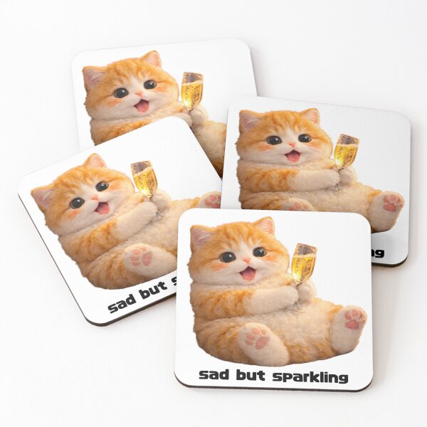 Item preview, Sad but Pretending Chubby Orange Cat designed and sold by sad-but-cute studio.