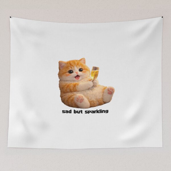 Item preview, Sad but Pretending Chubby Orange Cat designed and sold by sad-but-cute studio.
