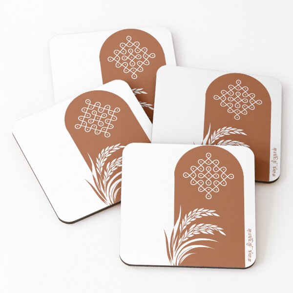 Item preview, Traditional Pongal Kolam with Rice Wheat – Boho Terracotta Art designed and sold by Rexyy Studio .