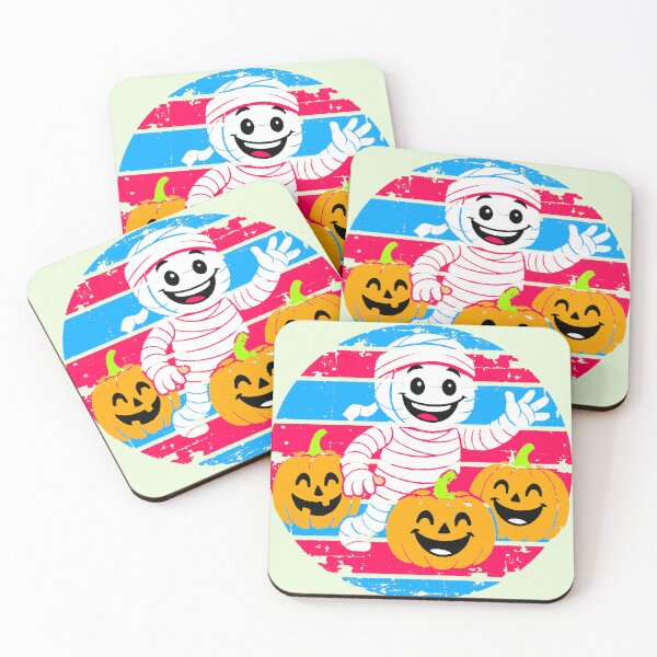Item preview, Mummy and Pumpkin Design for Halloween | Spooky Blue and Red Background designed and sold by AstronautMerch.