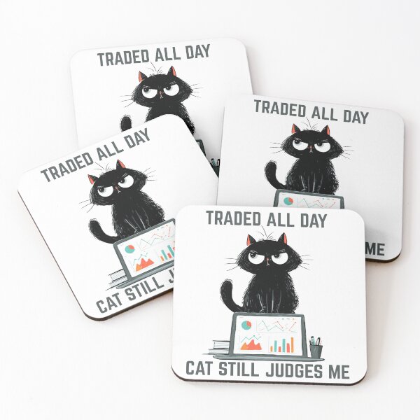 Item preview, Traded All Day, Cat Still Judges Me – Funny Black Cat Trader Design designed and sold by Kovrika.
